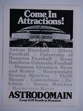 Houston Astrodome Astrodomain Vintage 1977 Come In Attractions Original Print Ad picture