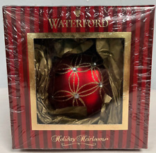 NIB Waterford Holiday Heirlooms Ruby Wedge Ball Ornament #153745 picture