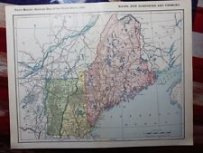 1904 Dated Railroad Map MAINE VERMONT NH all Lines & Train Routes  11
