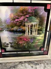 thomas kinkade stained glass Wall Art Garden Of Prayer 9” X 9” picture