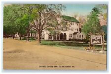 Laurel Grove Inn Street View Canadensis Pennsylvania PA Hancolored Postcard picture