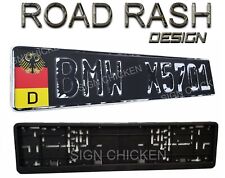 GERMAN BLACK, ROAD RASH, EURO STYLE  TAG,  European LICENSE plate, ANY TEXT picture