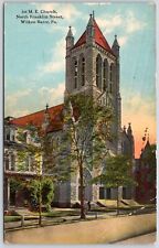 Postcard PA Wilkes-Barre Pennsylvania 1st ME Church North Franklin Street B49 picture