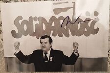 Lech Walesa signed photo 12x8