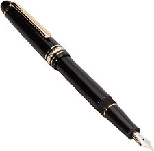 NEW MONTBLANC MEISTERSTUCK 145 FOUNTAIN PEN IN BLACK GOLD  M Nib Unique Gift picture