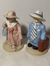 Homco Figurine Pair #1488 Boy Girl Playing Dress Up picture