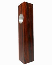 DANISH MODERN VINT ROSEWOOD & ALUM INT SLEEVE RECT BUD VASE, NO INT GLASS TUBE  picture