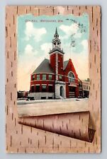 Whitewater WI-Wisconsin, City Hall, c1906 Antique Vintage Souvenir Postcard picture