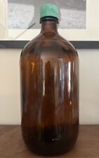Vintage Amber Large Glass Bottle 12” Tall picture