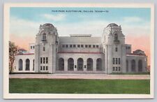 c 1930s 40s Fair Park Auditorium Dallas Texas Vintage Linen Postcard picture