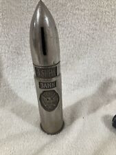 VINTAGE 1 1/2-inch ARTILLERY SHELL Coin BANK-Solid Cast-Iron  Weighing over 1# picture