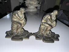 Pair of Vintage Cast Iron Bookends “The Thinker”  G9 picture