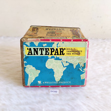 Antique World Map Graphics Antepar Roundworm Expeller Advertising Tin Rare TN992 picture