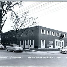 c1950s Independence, IA RPPC Hotel Pinicon Cadillac 62, Lincoln Capri Cars A105 picture