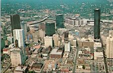 Atlanta, GA Skyline Peachtree Plaza Aerial View Postcard Chrome Unposted picture
