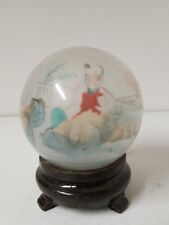 Vintage Asian Reverse Painted Glass Ball People 2