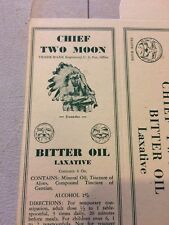 CHIEF TWO MOON BITTER OIL  NEW OLD STOCK BOX WATERBURY CT Quack medical picture