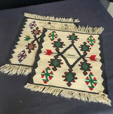 SMALL NAVAJO RUGS NATIVE AMERICAN FROM 60s 16x16 INCH GOOD CONDITION picture
