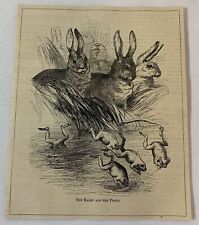 1879 magazine engraving ~  THE HARES AND THE FROGS picture