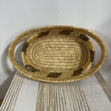 Rare Papago Indian Hand Woven Basket Oval 15” x 9” picture