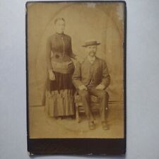 San Antonio Tx. Victorian Couple, Antique Cabinet Card Photograph, 1880's picture