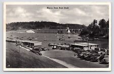 c1940s~Norris Lake Boat Dock~Tennessee TN~Clinch River~Dam~Cars~Vintage Postcard picture