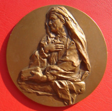 RARE OLD VATICAN VIRGIN MARY BRONZE MEDAL picture