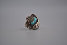 Old Pawn  Navajo Sterling Silver and Turquoise  Ring  Size 5 3/4 picture