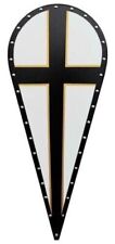 Teutonic Knight Black & Gold Cross KITE SHIELD -- sca/larp/crusades/viking FR240 picture