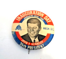 John F Kennedy: 1961 Inauguration Day 35th President Pinback Button picture