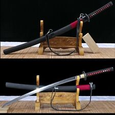 Black Sharp Clay Tempered T10 Steel Japanese Samurai Katana Sword Sharp Cut picture