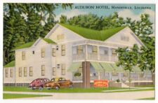 Mandeville Louisiana c1940's Audubon Hotel, vintage car picture