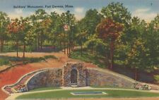 Soldiers' Monument Fort Devens Massachusetts Vintage Linen Postcard picture