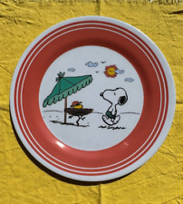 NEW Peanuts Gang Snoopy & Woodstock at the beach Large Dinner Plate Gibsonware. picture