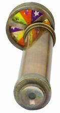 Antique Brass Double Rotating Wheel Stained Glass Kaleidoscope picture