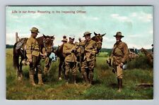 Life In Our Army, Reporting To Inspecting Officer, Military Vintage Postcard picture