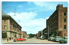 1956 FERGUS FALLS MN MILL STREET OTTER TAIL POWER CO OLD CARS  POSTCARD P3756 picture