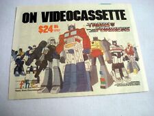 1985 Color Ad The Transformers Videocassette Family Home Entertainment picture