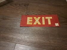 Vintage 1940's Exit Sign Sheet Metal Glow In The Dark Lettering.  picture
