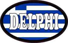 4in x 2.5in Oval Greek Flag Delphi Sticker Car Truck Vehicle Bumper Decal picture