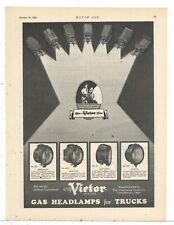 1925 Cincinnati Victor Co. Ad: Victor Gas Headlamps for Trucks - Moloch, Monarch picture
