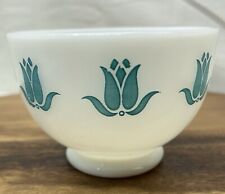 Fire King Milk Glass Tulip Cottage Cheese Bowl Aqua Blue  picture