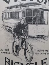 Victor Bicycle Trolley Boston Detroit San Fran Victorian Print Ad 1895 1890s D1 picture