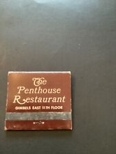 Vintage The Penthouse Restaurant Gimbels East Matchbox New York NYC Advertising picture