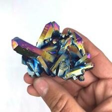 EPIC GEMS-Natural Quartz Crystal Rainbow Titanium Cluster Mineral Specimen 15g picture