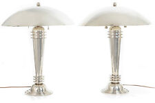 Pair of Art Deco Style Streamline Chrome Vintage Table Lamps picture