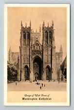 Design Of West Front Of Washington Cathedral, Washington DC Vintage Postcard picture