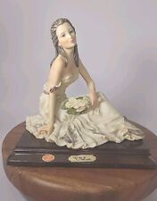 Vintage 1987 Auro Belcari Dear 7” Tall Lady With Flowers Original Stickers  picture