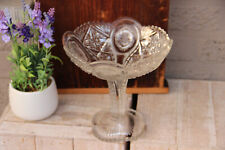 French vintage Crystal glass clear cut centerpiece fruit bowl  picture