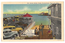 Provincetown Cape Cod Massachusetts c1940's Harbor Scene, vintage car, gazebo picture